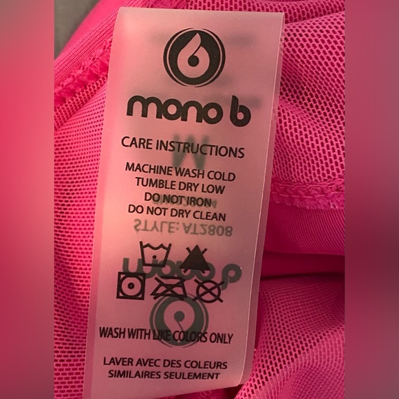 Mono B Set Hot Pink Athletic Top/Bra & Matching Shorts size Medium set - Picture 6 of 11